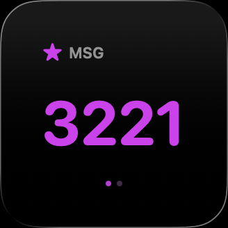 System Gauge custom MSG widget showing 3,221 Claude Code messages tracked in real time