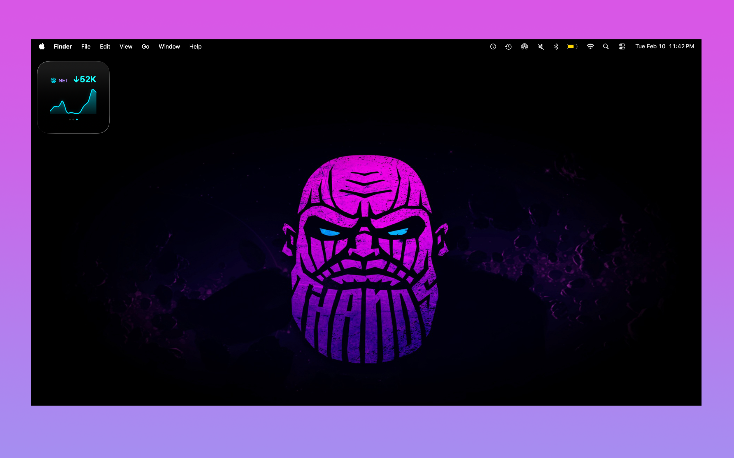 System Gauge compact single network widget on macOS desktop